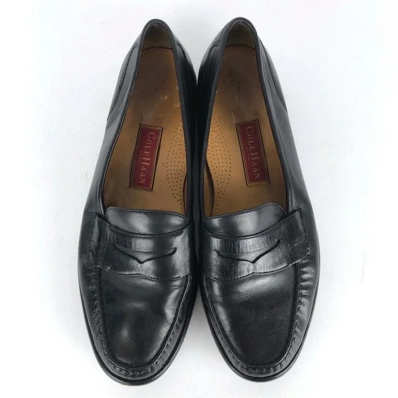 COLE HAAN City Leather Penny Loafers Men's 13 M Black Dress Shoes Slip On 08420